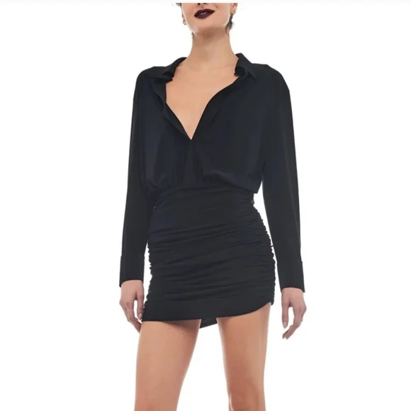 norma kamali black dress Norma Kamali Long Sleeve Turtleneck Pickleball Dress main image 1